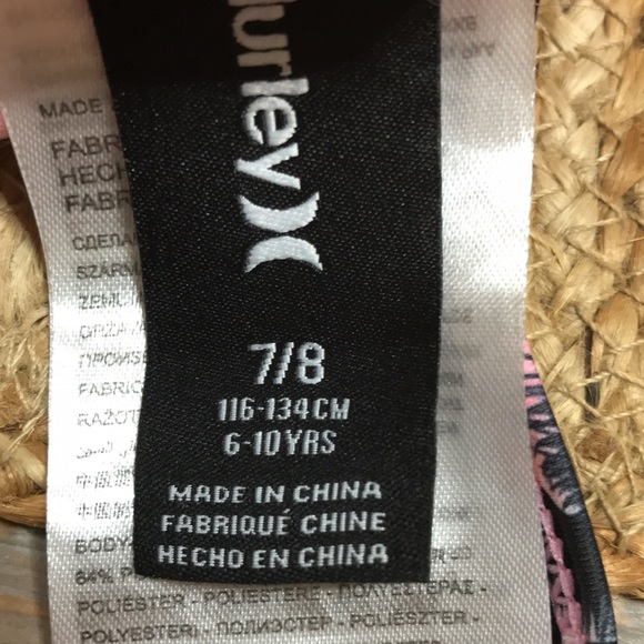 🌴Hurley🌴…Girl’s 7/8 (6-10 years)…Sherbet Colored Tankini w/Palm Tree Print! - Picture 8 of 9